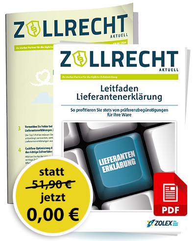 Zollrecht aktuell - Lieferantenerklärung